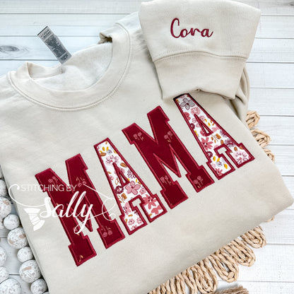 MAMA Keepsake Appliqué Sweatshirt - Satin Stitch