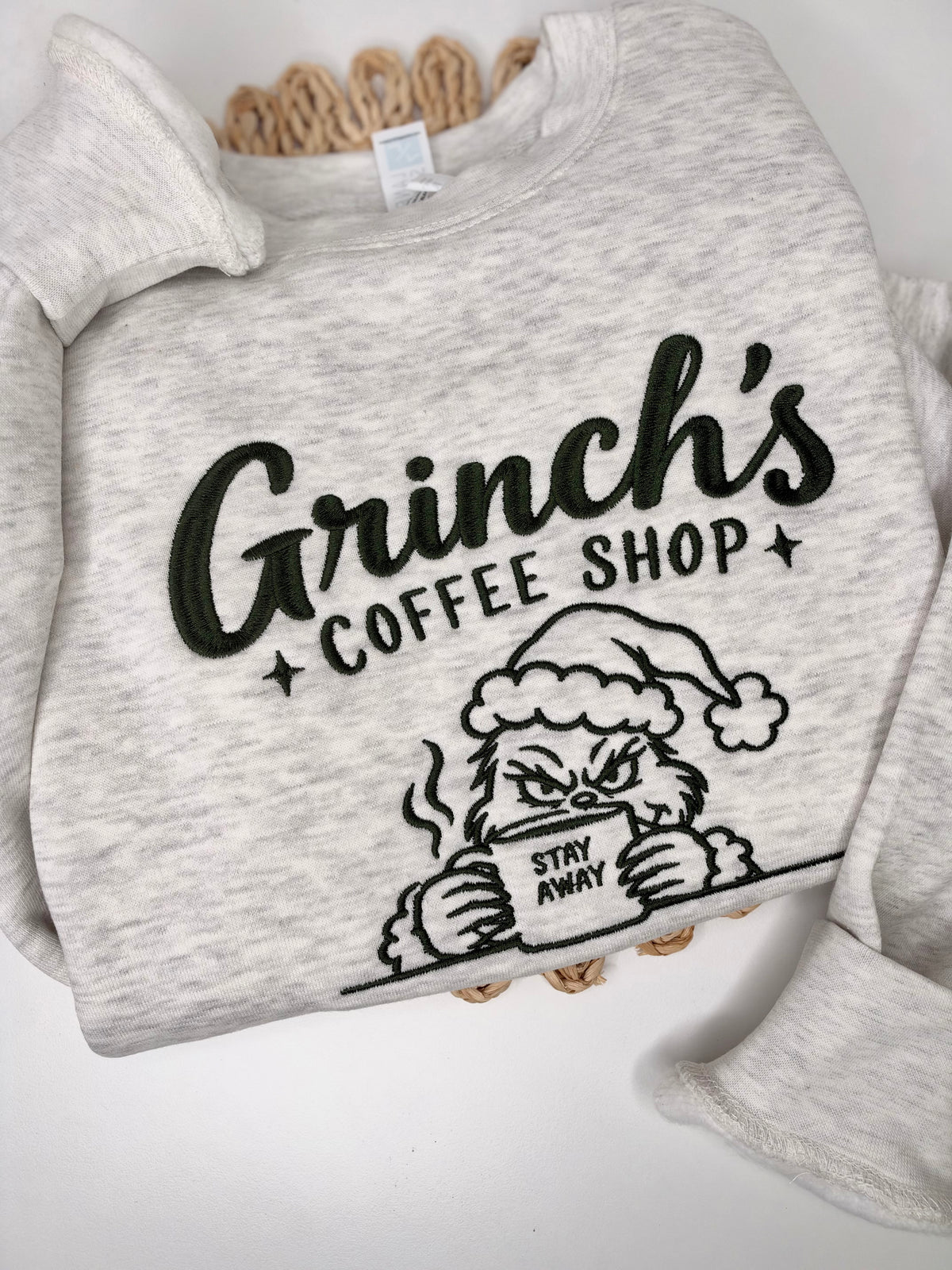 Grinch's Coffee Shop Embroidered Sweatshirt