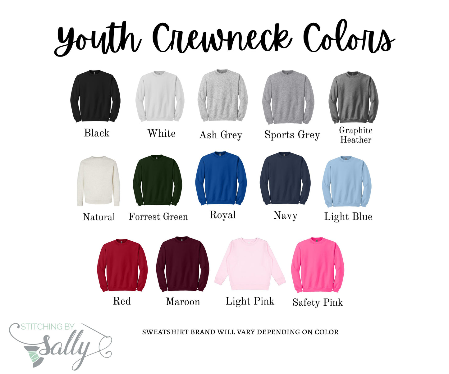 Custom Youth Varsity School Spirit Sweatshirt – Personalized Youth Crewneck