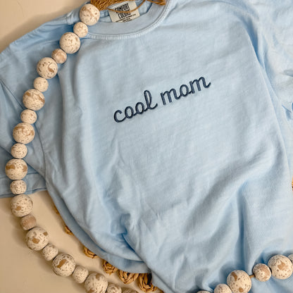 Embroidered Cool Mom Tee | Comfort Colors T-Shirt