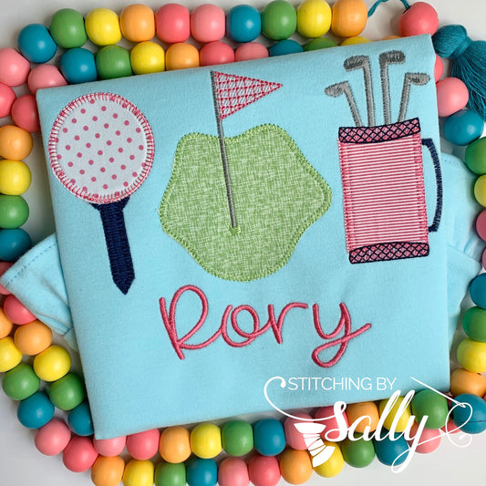 Girls Golf Trio Applique Shirt