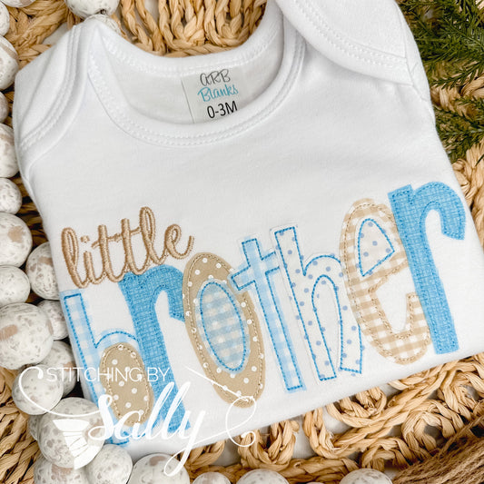 Little Brother Appliqué Bodysuit, Personalized Applique, Big or Little Brother, Baby Announcement, Gender Reveal