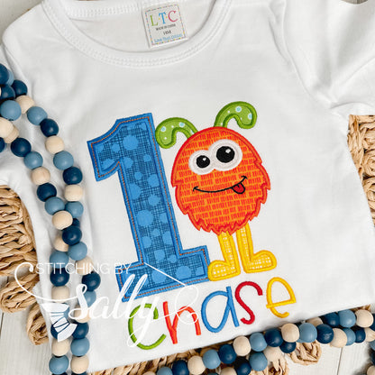 Monster First Birthday Appliqué Shirt